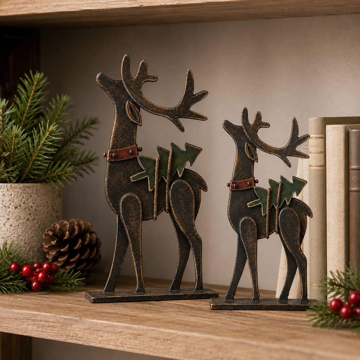 🦌Rustic Christmas Metal Reindeer Decor🎄
