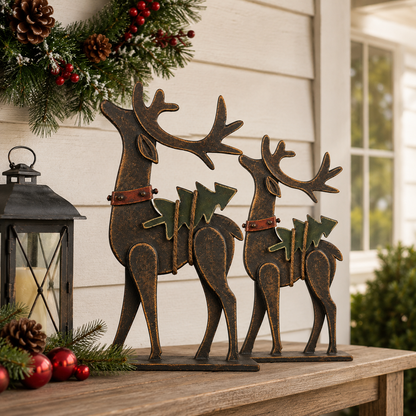 🦌Rustic Christmas Metal Reindeer Decor🎄