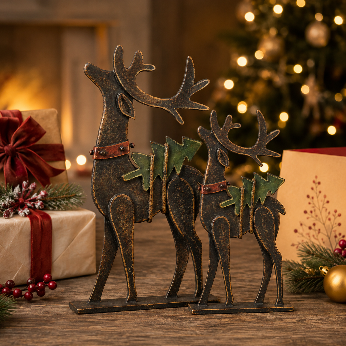 🦌Rustic Christmas Metal Reindeer Decor🎄