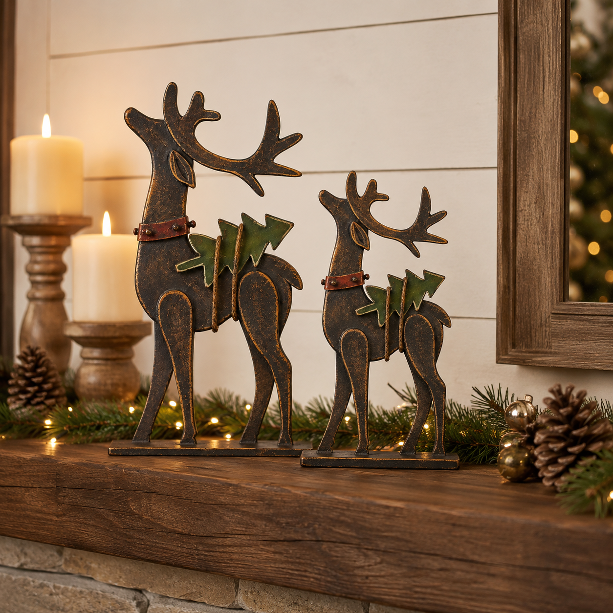 🦌Rustic Christmas Metal Reindeer Decor🎄