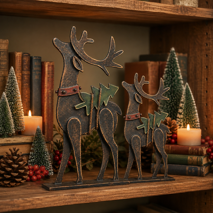 🦌Rustic Christmas Metal Reindeer Decor🎄