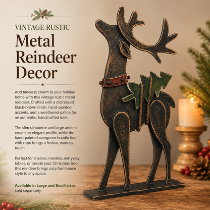 🦌Rustic Christmas Metal Reindeer Decor🎄