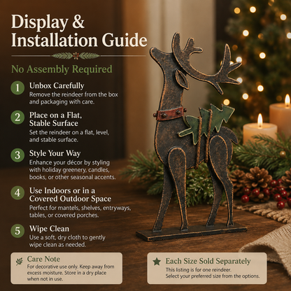 🦌Rustic Christmas Metal Reindeer Decor🎄