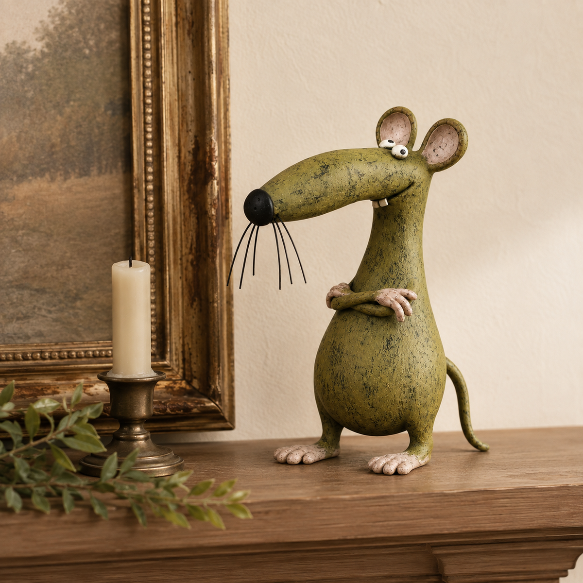 🧡Whimsical Vintage Mouse & Cat Figurine