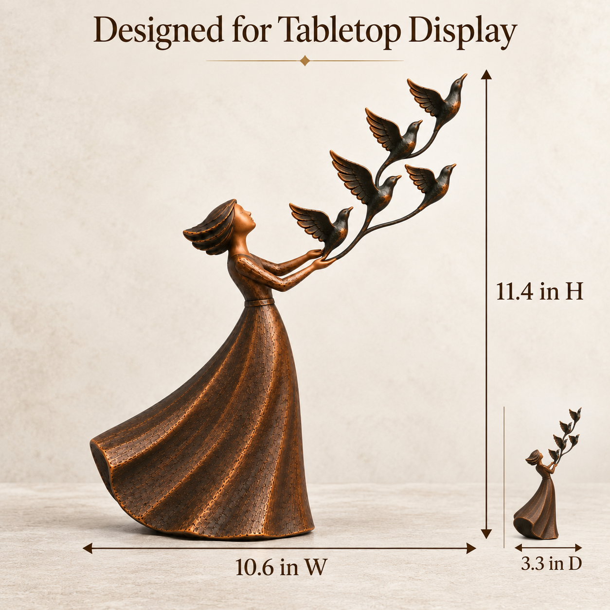 🕊️Let Her Fly Woman & Five Birds Sculpture