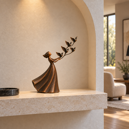 🕊️Let Her Fly Woman & Five Birds Sculpture