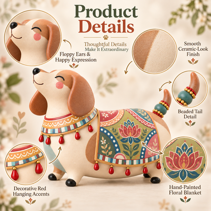 🎨Whimsical Folk Art Dachshund Figurine