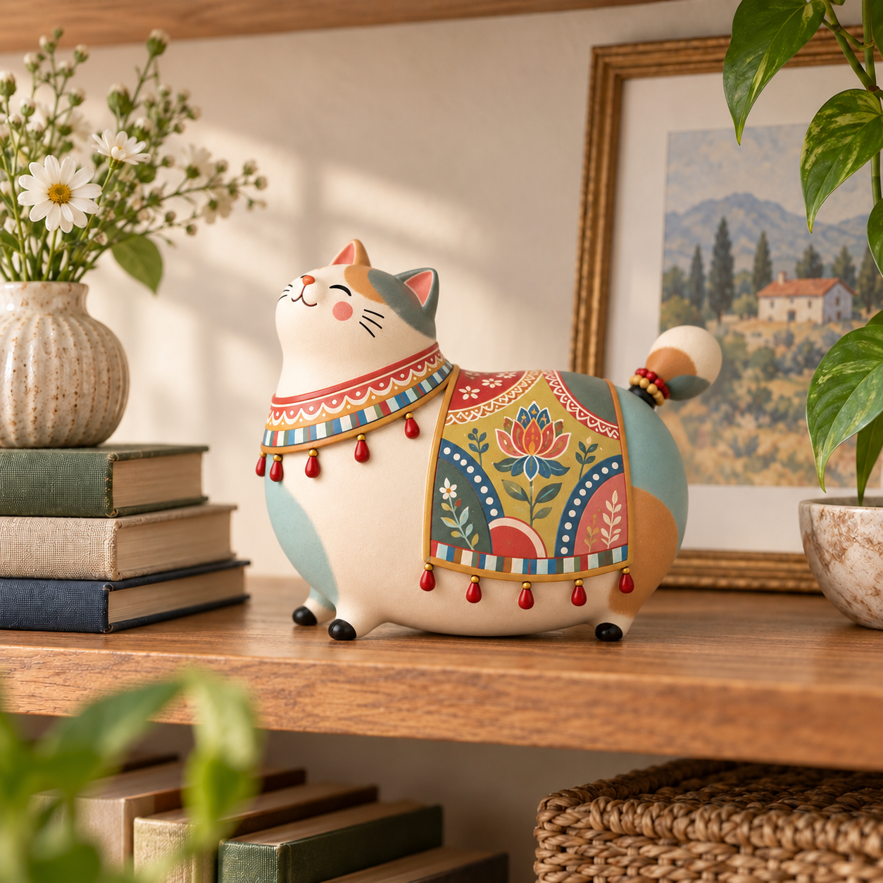 🎨Whimsical Folk Art Dachshund Figurine