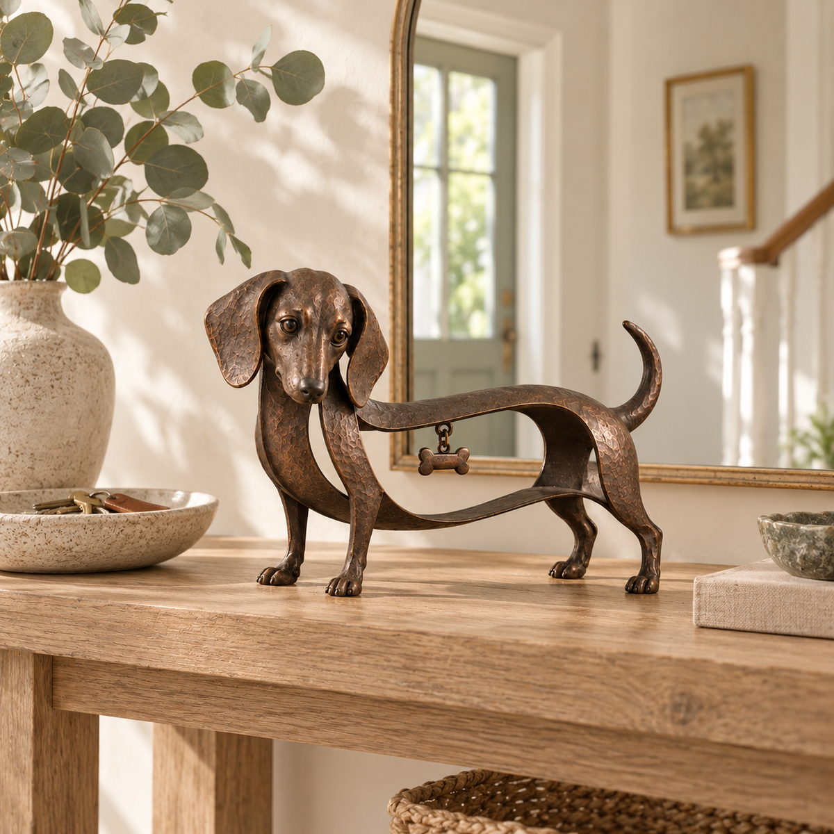 🐾Vintage-style Dachshund Sculpture – A Timeless Classic / Vintage Wrought-Iron Dachshund Ornament