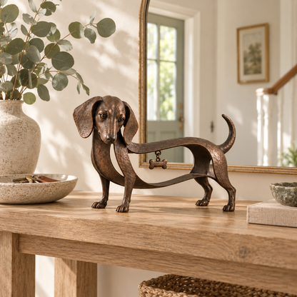🐾Vintage-style Dachshund Sculpture – A Timeless Classic / Vintage Wrought-Iron Dachshund Ornament