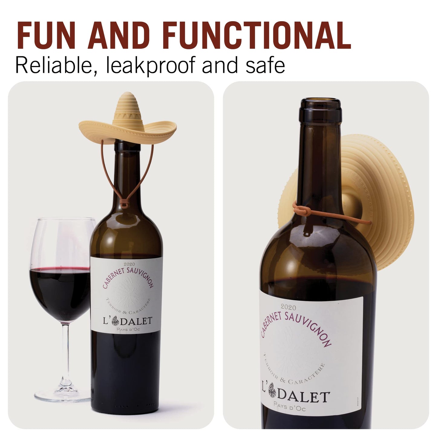 Halmhattformad vinpropp i silikon