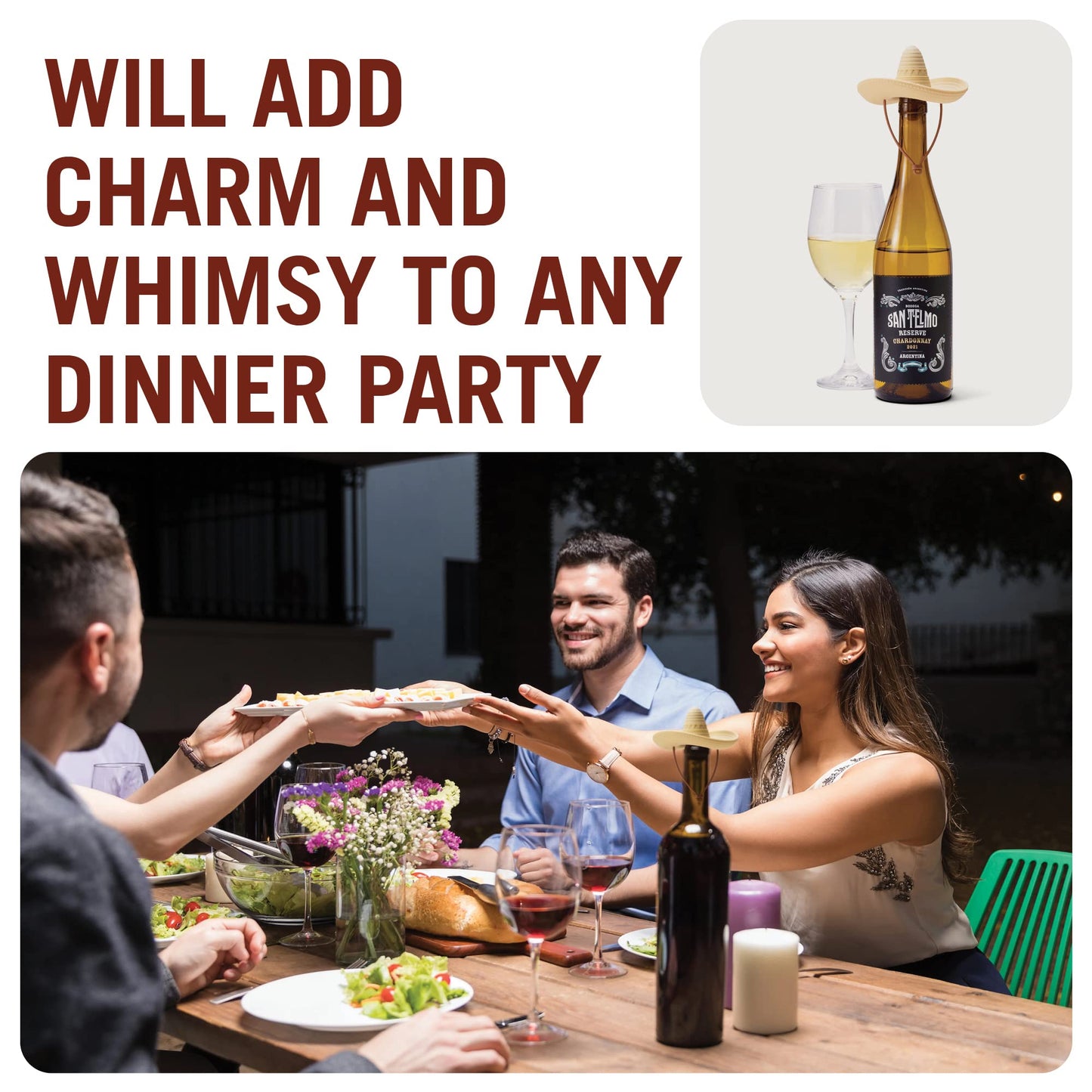 Halmhattformad vinpropp i silikon