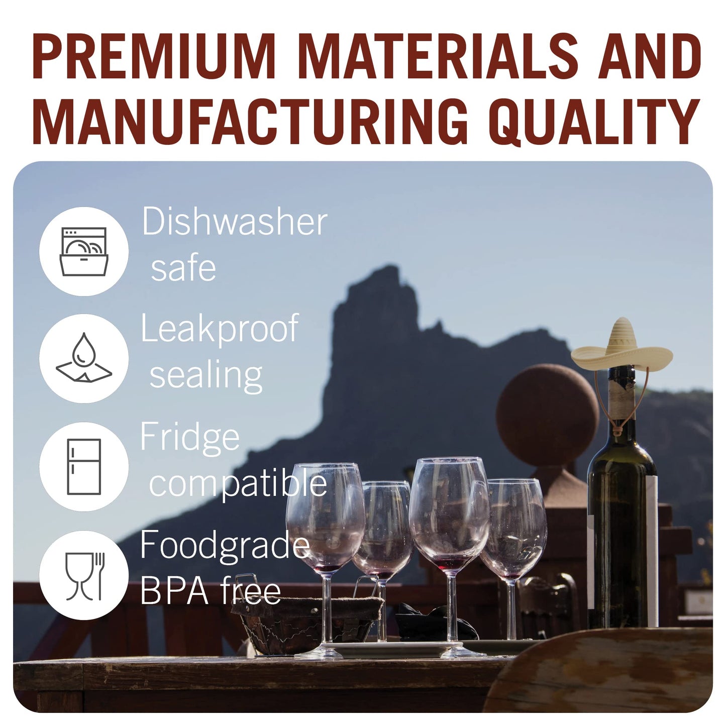 Halmhattformad vinpropp i silikon