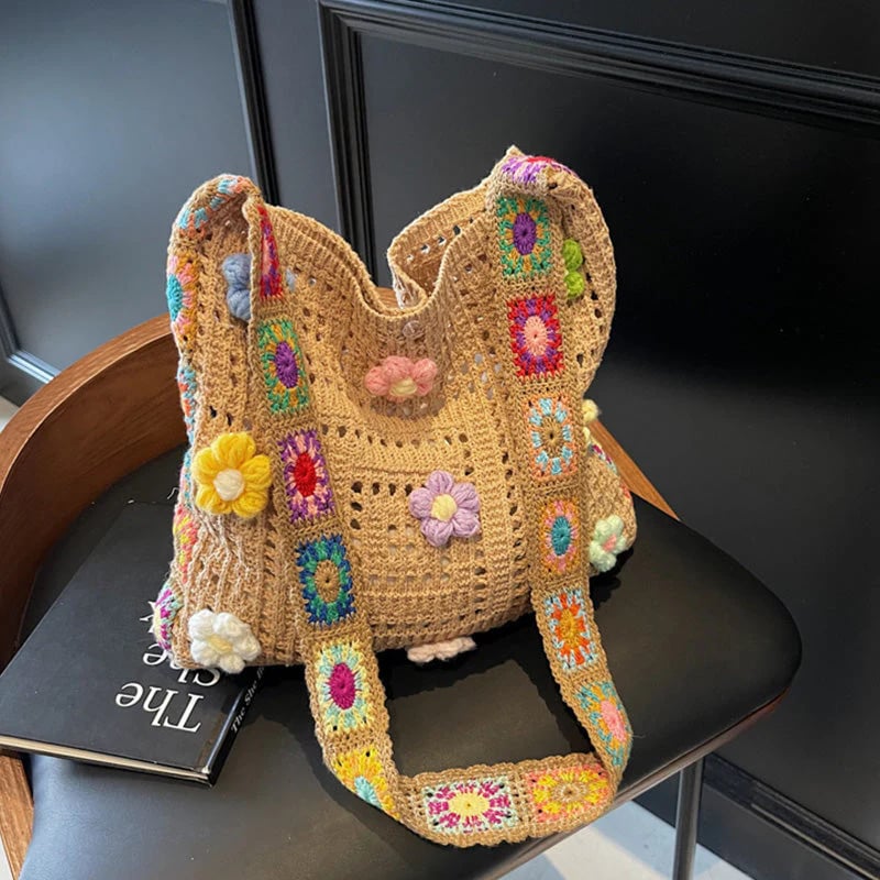 🌼Bohemian Ethnic Crochet Woven Bag, Spacious & Multi-use