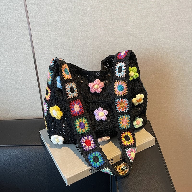 🌼Bohemian Ethnic Crochet Woven Bag, Spacious & Multi-use