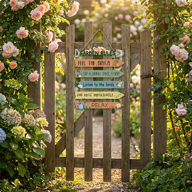 🏡 Rustic Wooden Garden Hanging Sign Wall Decor Plaque🌿
