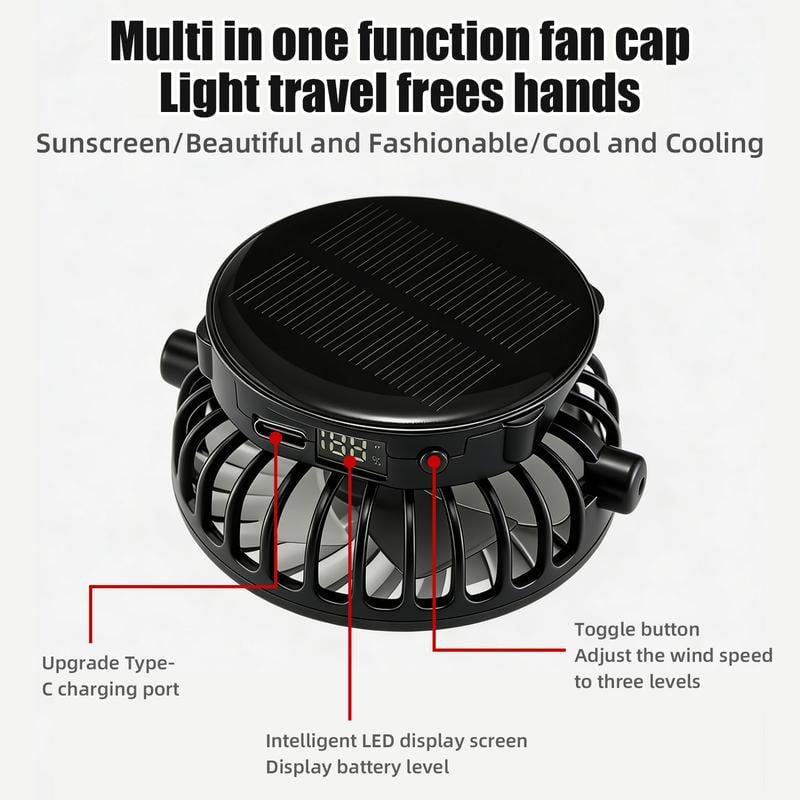 💨Solar Powered Fan Cap❄️