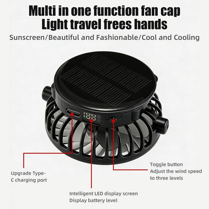 💨Solar Powered Fan Cap❄️