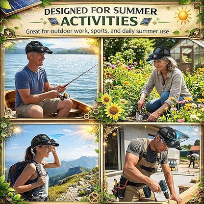 💨Solar Powered Fan Cap❄️