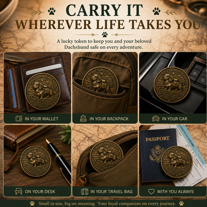 🏆🐾 Travel Dachshund Lucky Coin | 3D Relief Edition ⭐⭐⭐⭐⭐