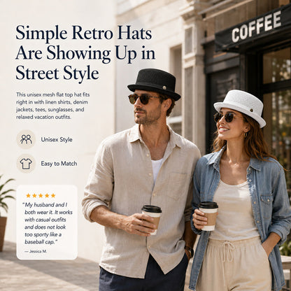 Unisex Breathable Mesh Pork Pie Hat