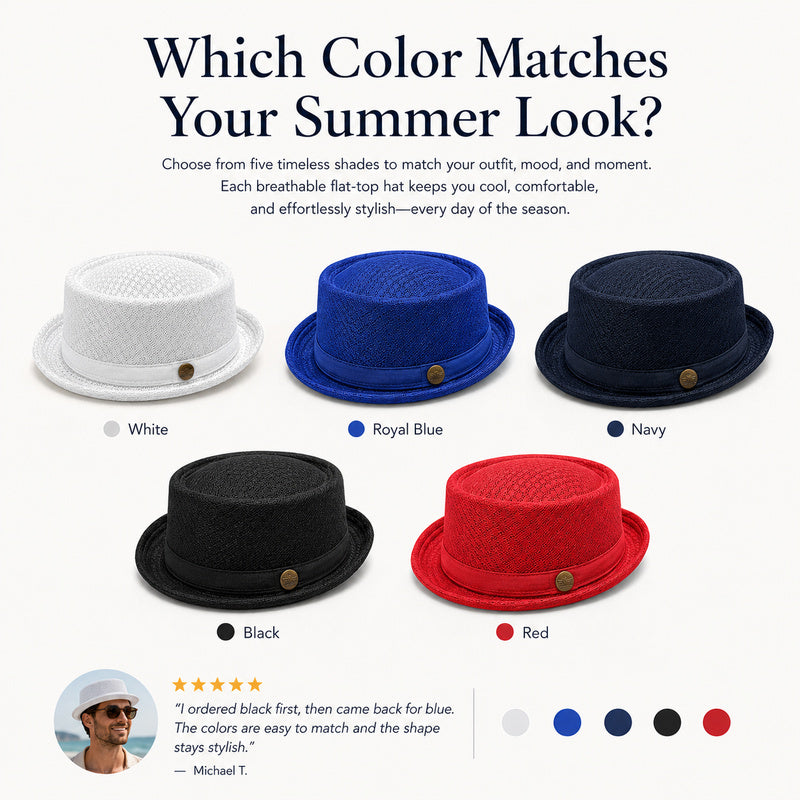 Unisex Breathable Mesh Pork Pie Hat
