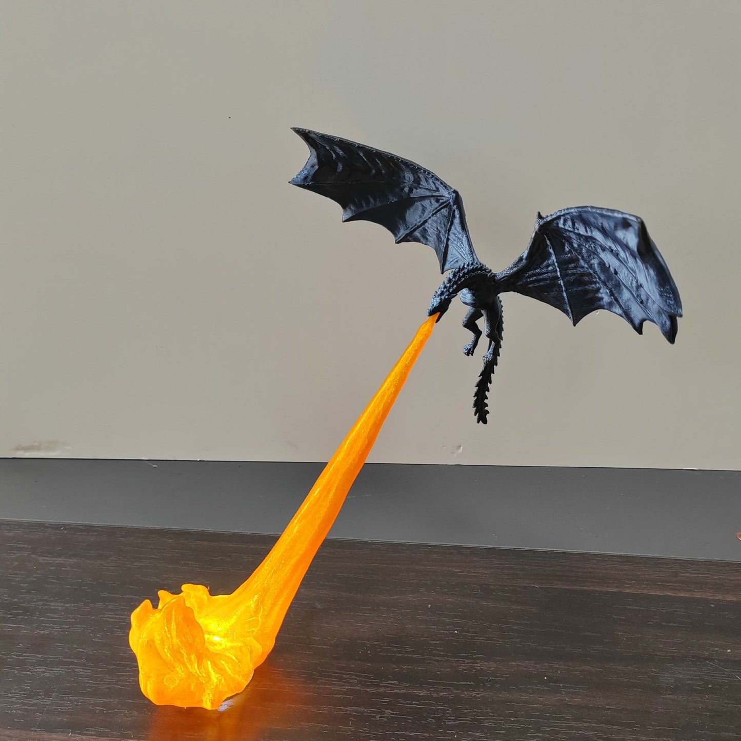 🐉 Vuurspuwende draak-boekenplankdecoratie-lamp + LED-vlamverlichtingsset