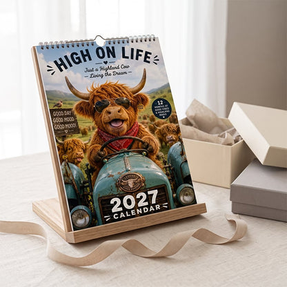 🐮2027 Funny Highland Cow Wall Calendar A4 Hanging Calendar