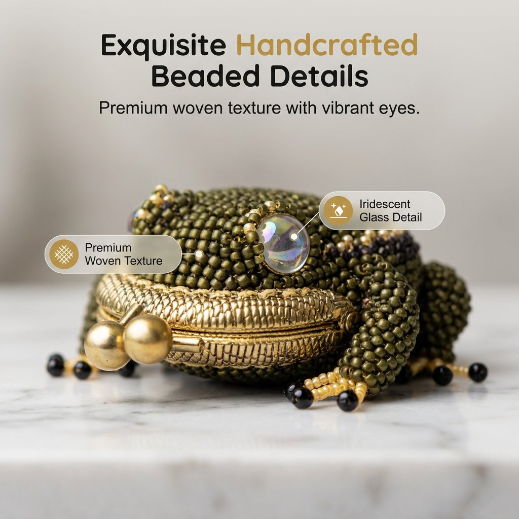 🐸Charming hand-knitted frog coin purse