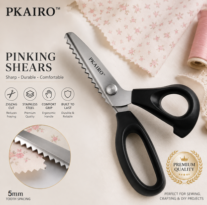 ✂️Multipurpose Pinking Shears Serrated Scissors✨Sharp Zigzag Edge Fray-Free Scissors for Sewing & DIY Crafts