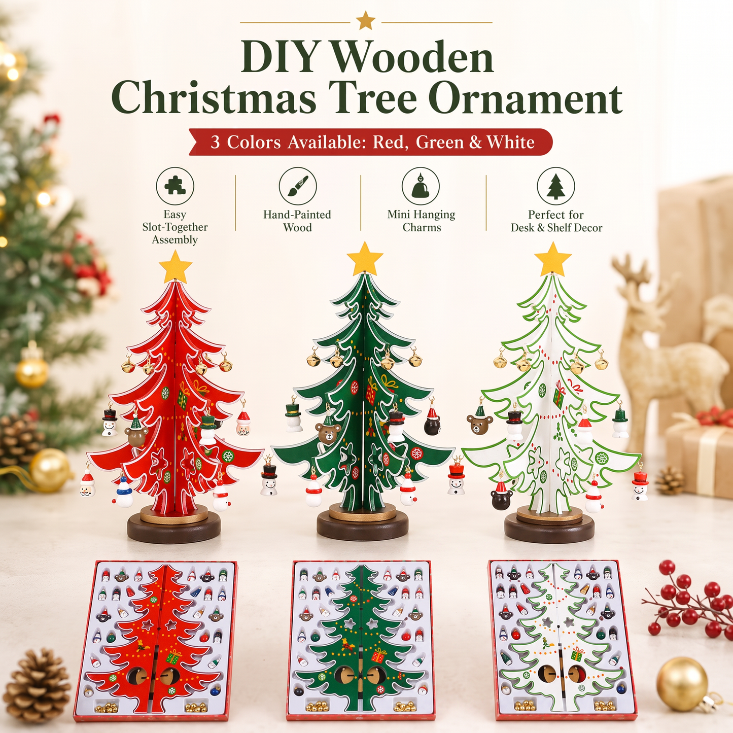 🎄 DIY Wooden Christmas Tree Ornament