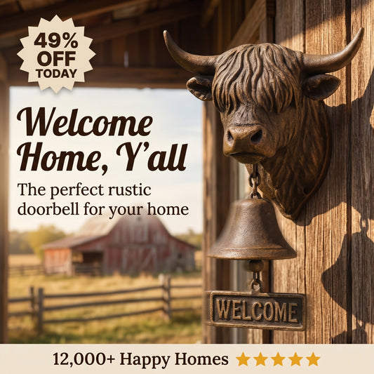 🐂Highland Cow Welcome Bell