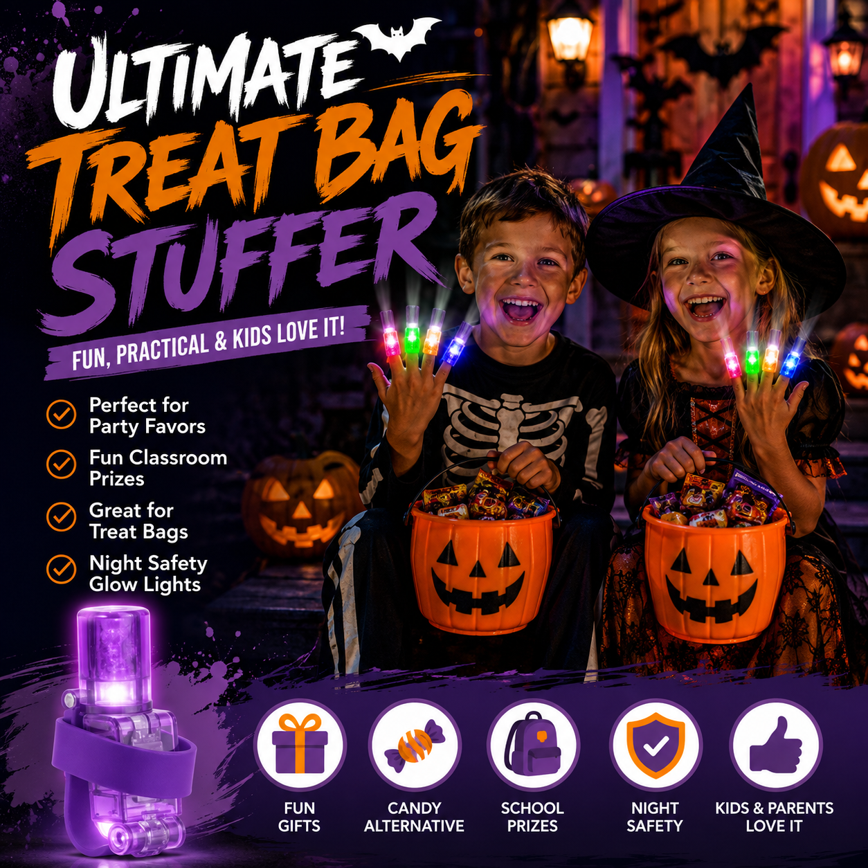 🎃 Halloween Finger Projection Lights – Spooky Fun at Your Fingertips