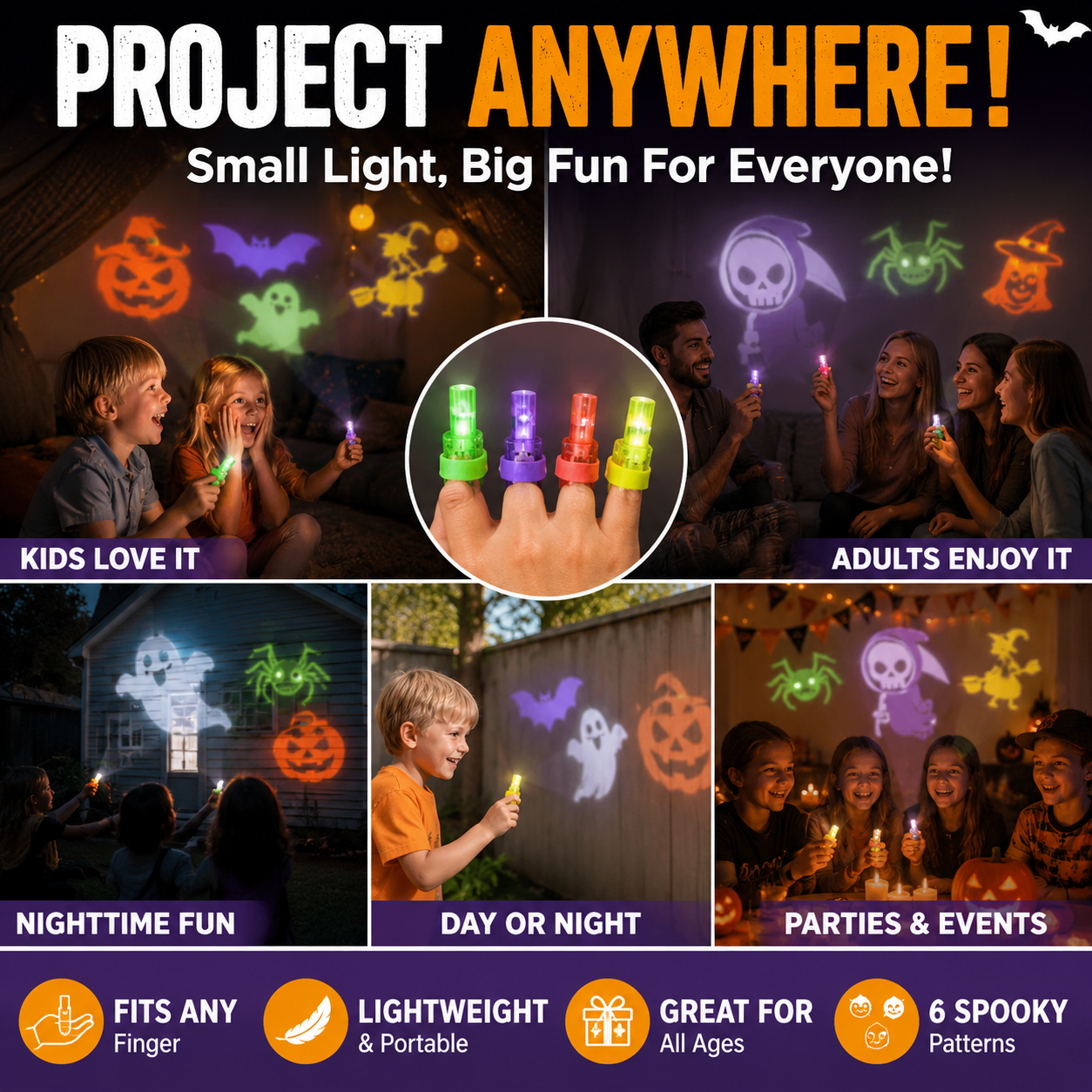 🎃 Halloween Finger Projection Lights – Spooky Fun at Your Fingertips