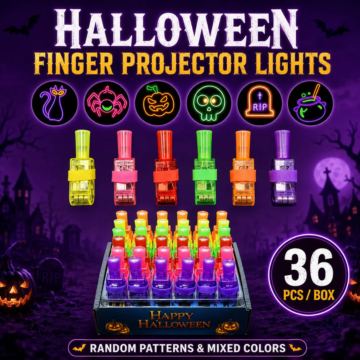 🎃 Halloween Finger Projection Lights – Spooky Fun at Your Fingertips