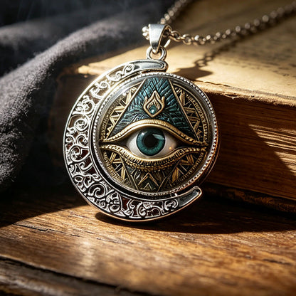✨ Vintage All-Seeing Eye Pendant Necklace – Zinc Alloy – Gold/Silver-Plated – Mysterious Retro Design for Everyday Wear and Evening Outings 🖤
