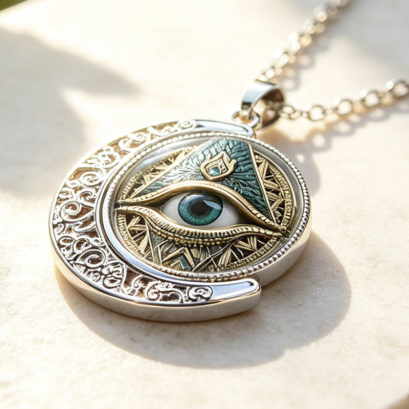✨ Vintage All-Seeing Eye Pendant Necklace – Zinc Alloy – Gold/Silver-Plated – Mysterious Retro Design for Everyday Wear and Evening Outings 🖤
