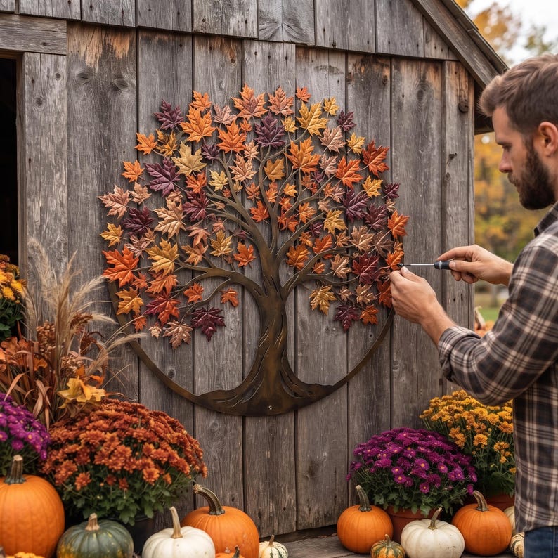 🍂Metal Autumn Tree Metal Wall Art