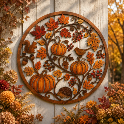 🍂Autumn Pumpkin & Animal Metal Sign