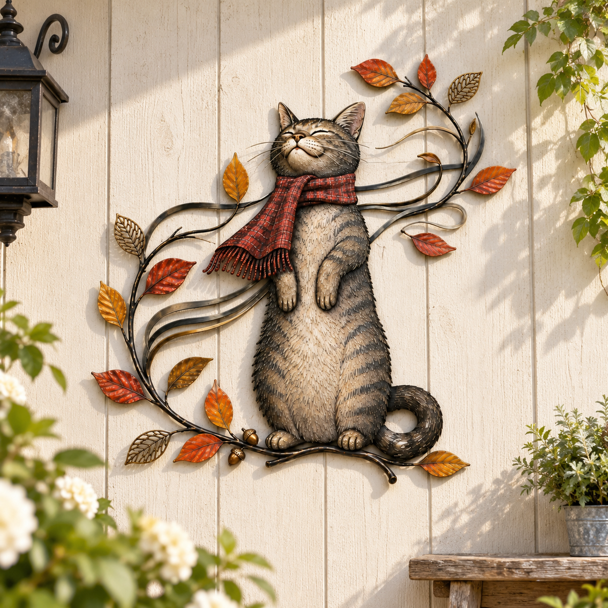🍁Autumn Cat Metal Wall Decor🐱