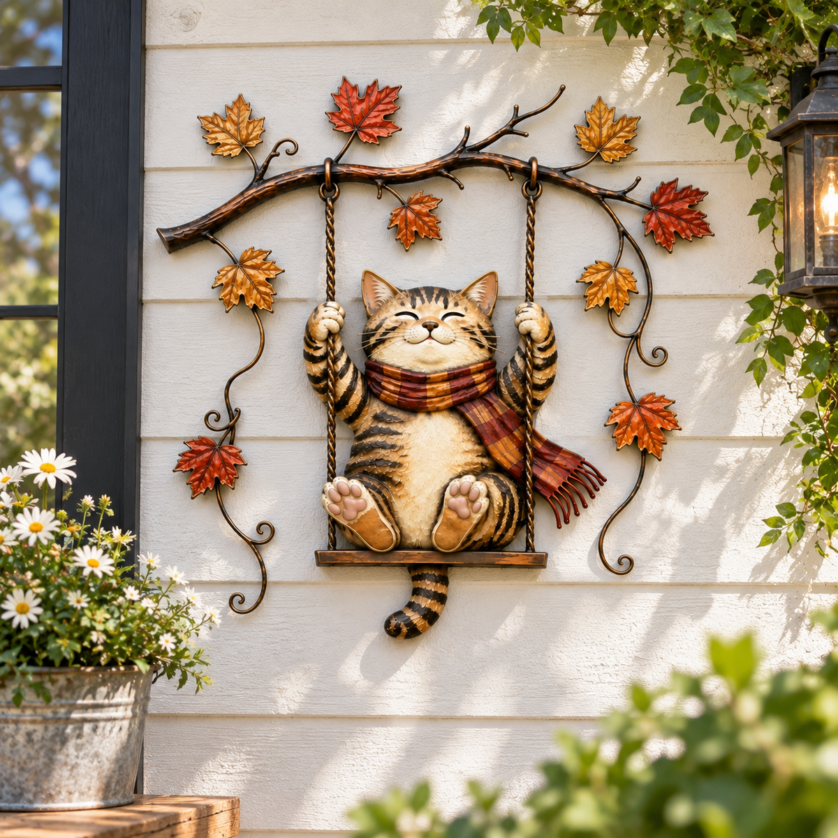 🍁Autumn Cat Metal Wall Decor🐱