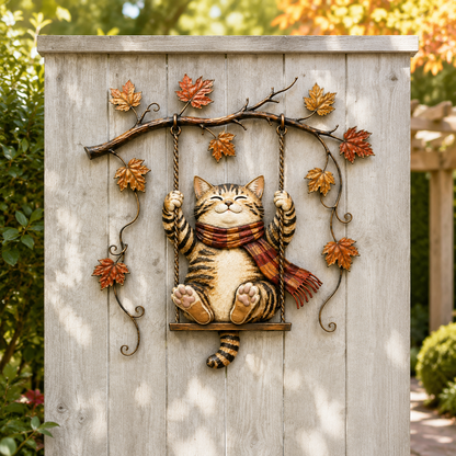 🍁Autumn Cat Metal Wall Decor🐱