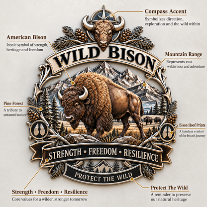 🚙Wild Bison Metal Car Emblem – Strength · Freedom · Resilience