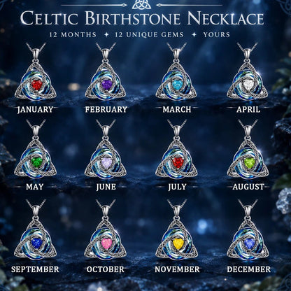 ✨Birthstone Celtic Trinity Knot Necklace – Meaningful Symbol of Love & Connection ❤️