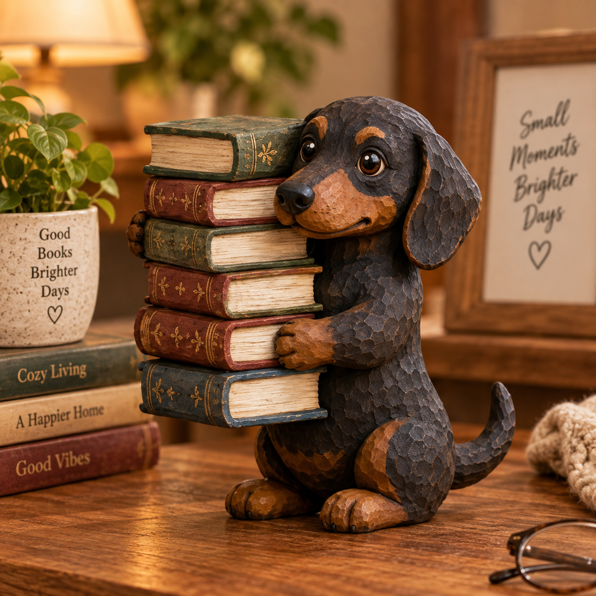 🐶 Reading Dog Figurine Decorative Ornaments | The Heartwarming Spirit of Loyal Reading Companions！