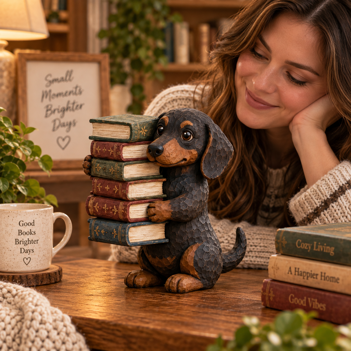 🐶 Reading Dog Figurine Decorative Ornaments | The Heartwarming Spirit of Loyal Reading Companions！