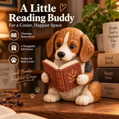 🐶 Reading Dog Figurine Decorative Ornaments | The Heartwarming Spirit of Loyal Reading Companions！