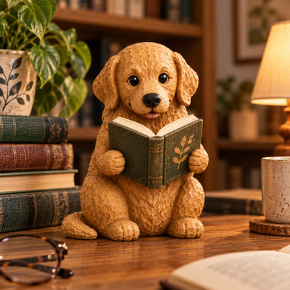 🐶 Reading Dog Figurine Decorative Ornaments | The Heartwarming Spirit of Loyal Reading Companions！