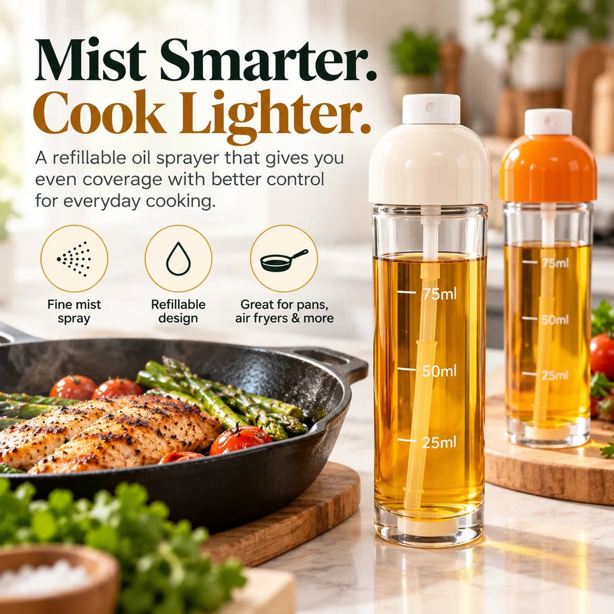 🍳💧 Downward-Spray Cooking Oil Sprayer