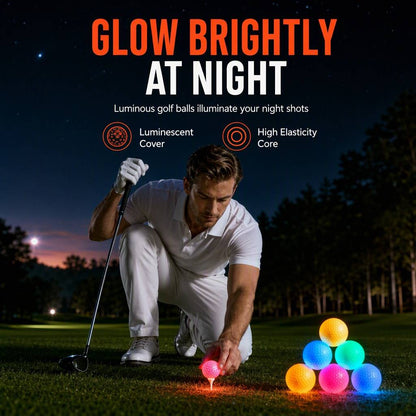 🌙Light Up LED Golf Balls Glowing Flashing Golf Balls for Night Play